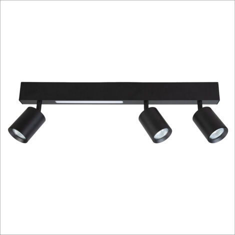 Plafonnier triple moderne pour salon, bande LED noire, couleur variable 5W + 3xGU10 magnétique Milagro (1/5)