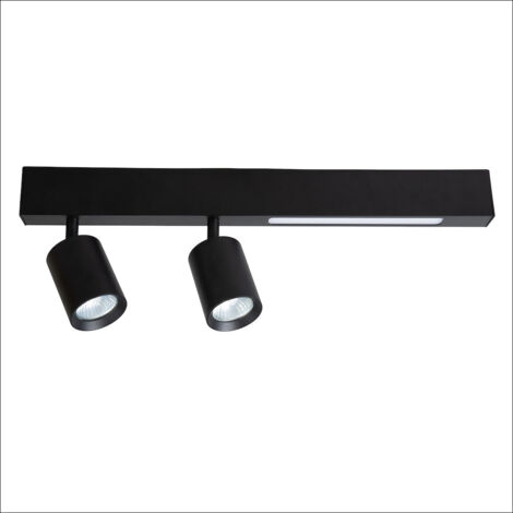 Plafonnier double moderne pour salon, bandeau noir, LED 5W à couleur variable + 2xGU10 magnétique Milagro (1/5)
