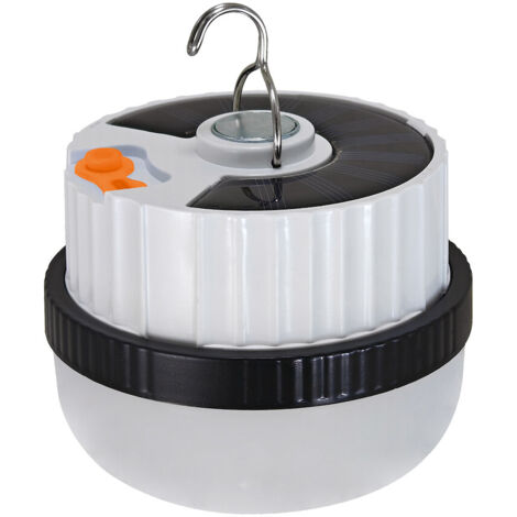 Lampe de camping solaire portable, blanche et noire, couleur neutre, LED, 10 W, rechargeable par USB, UFO Eco-Light (1/5)