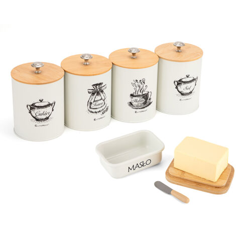 ENSEMBLE DE 4 RÉCIPIENTS DE CUISINE ET BEURRIER E-6056 (1/5)