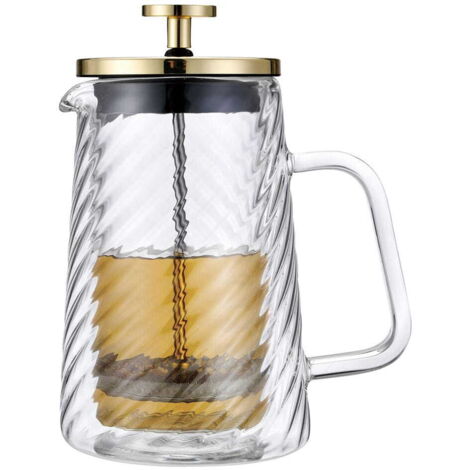 Infuseur à café et thé en verre 1000 ml French Press doré KLAUSBERG KB-7767 (1/5)
