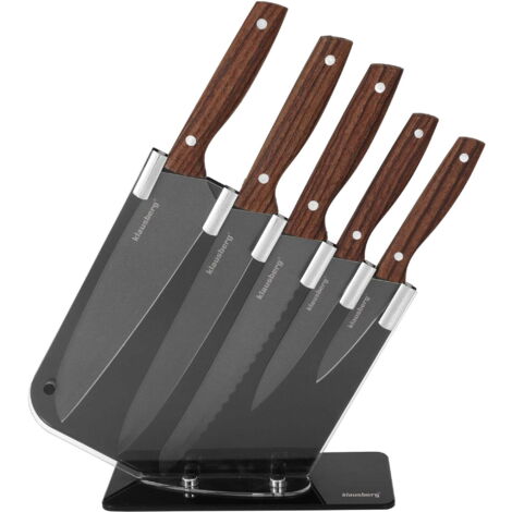 KLAUSBERG KB-7616 Ensemble de 5 couteaux de cuisine sur support (1/5)