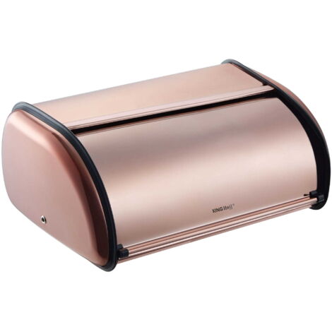 Boîte à pain Kinghoff KH-1840 en acier brillant or rose, petite, 36 cm