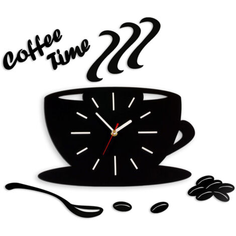 HORLOGE MURALE COFFEE TIME TASSE SATIN (1/3)