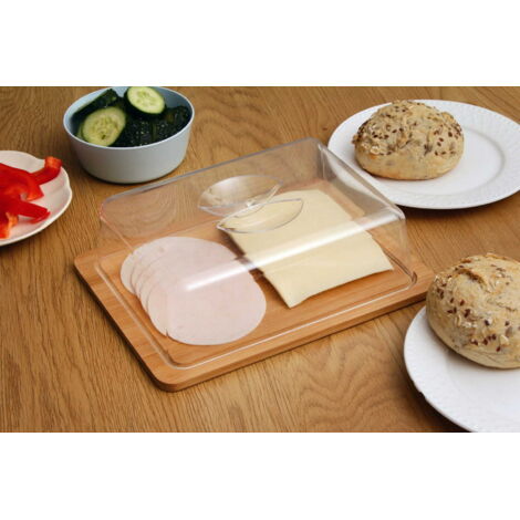 Planche à Charcuterie Avec Couvercle Transparent - Plateau En Bois Verrouillable - Pour Pique-Nique, Camping, Réceptions