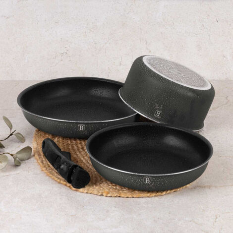 15-delig, titanium gecoat servies uit de Matte Black Collection BH-8198 van Berlinger Haus