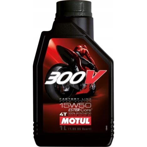 Huile Motul 300V 1L 15W50 pour motos, quads et cross, qualité moto (1/5)