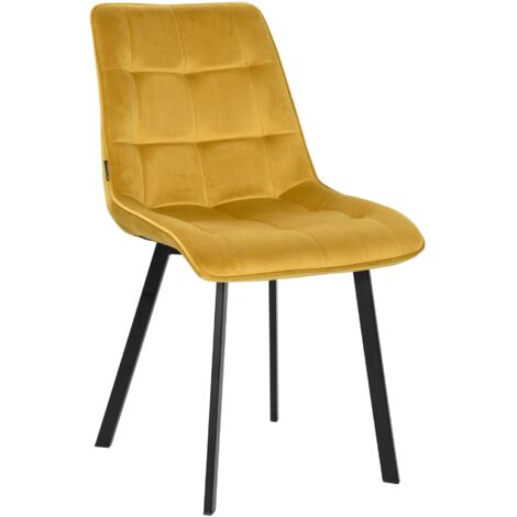 Fauteuil rembourré TULUZA velours curry (1/4)