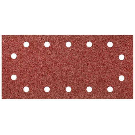Papier de verre auto-agrippant 115 x 230 mm, grain K40, lot de 5, avec trous (1/2)