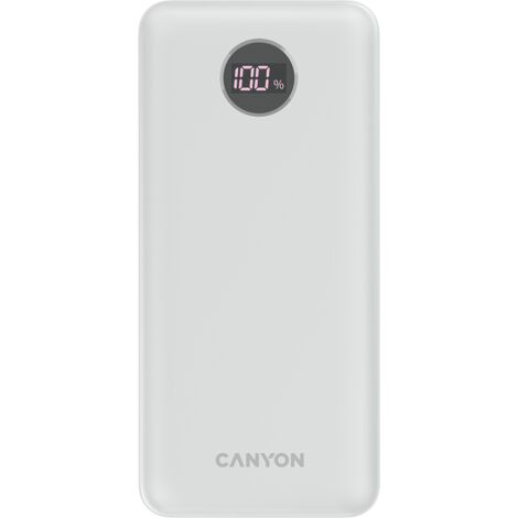Batterie externe CANYON PB-2002 LED 20 000 mAh PD 20 W QC 3 Blanc (1/4)