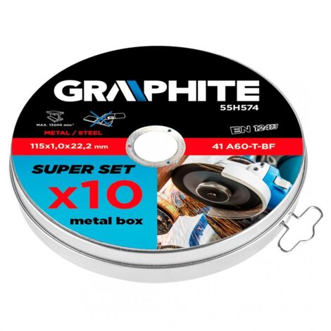 Disque à découper les métaux 115 x 1,0 x 22,2 mm, 41 A60-T-BF, 10 pièces. (1/4)