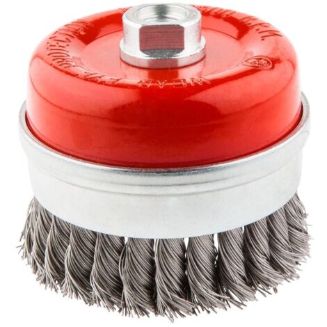Brosse métallique renforcée, 65 mm x M14, acier inoxydable (1/2)