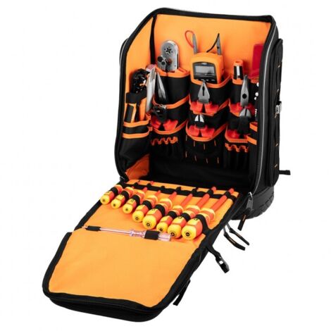 Sac à dos d'électricien 31 pièces – Polyester 600D – 20L – 7 poches extérieures – 19 poches intérieures – Fond caoutchouté – NEO (1/5)