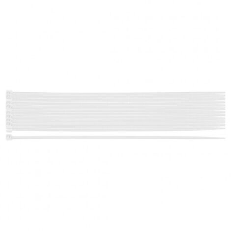 Colliers de serrage extrêmes 2,5 × 200 mm, blancs, 20 pièces. (1/5)