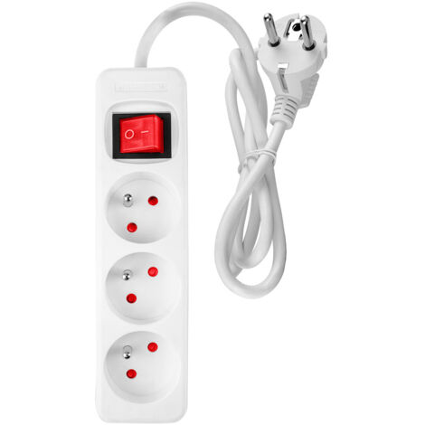 Rallonge 1,5 m, 3 x 1,5 mm², 3G, blanc, ON/OFF (1/5)