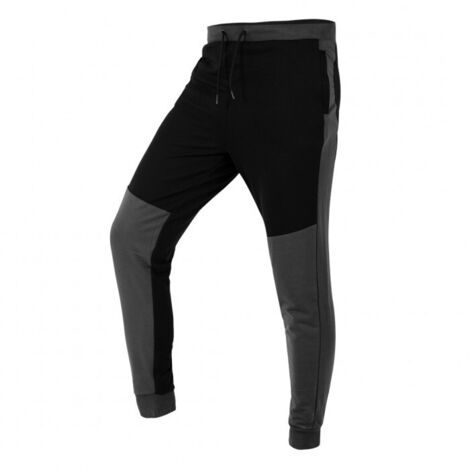 Pantalon de survêtement confortable, gris et noir, taille S (1/5)