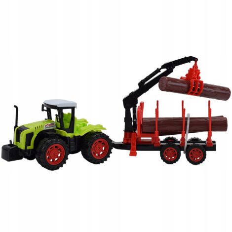 Tracteur Jouet Agricole Avec Remorque Et Accessoires - À Friction, 32 Cm, Pour Enfants à Partir De 3 Ans