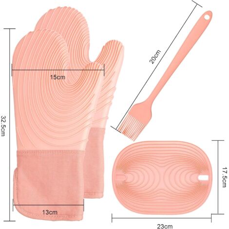 Lot De 2 Gants De Cuisine Silicone Antidérapante, Résistant à
