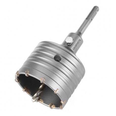 Scie cloche en carbure de 80 mm avec adaptateur SDS+ et foret pilote (1/5)