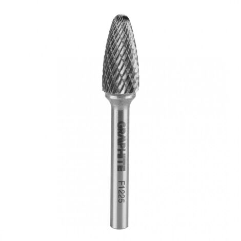 Fraise à métaux HM, type F (arc pointu arrondi), 12 x 25 mm, tige 6 x 45 mm (1/4)