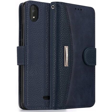 Étui en cuir pour Wiko Y61 avec rabat de protection et fonctionnalité (1/4)