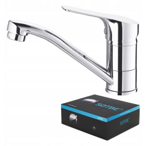 Robinet de salle de bain, bec mobile, robinet de lavabo sur pied, robinetterie chromée (1/5)