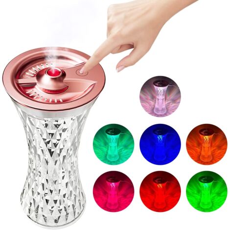 Lampe de table LED avec humidificateur 270 ml, 7 couleurs, cadeau d'anniversaire (1/4)