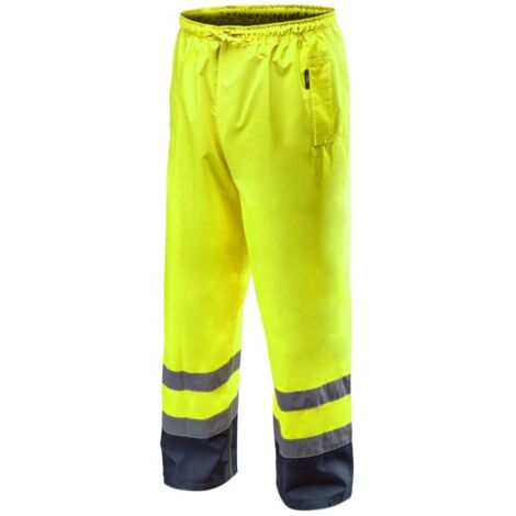 Pantalon de travail imperméable jaune haute visibilité, taille S (1/5)