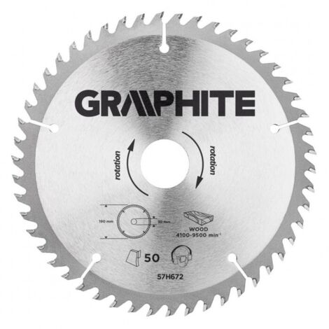 Lame en graphite 190 mm, 50 dents - pour une coupe précise du bois (1/2)