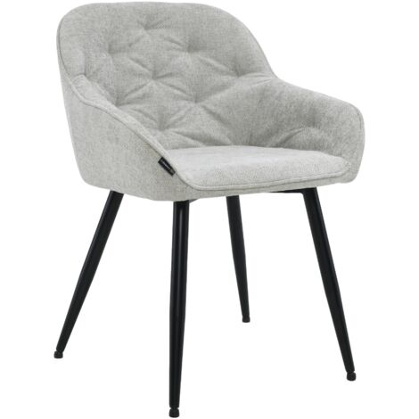 Fauteuil LOREN rembourré, tissu, gris (1/5)