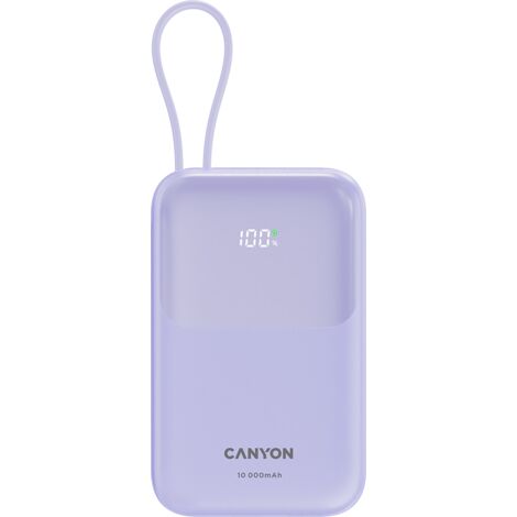 CANYON Powerbank OnPower 101 avec câble 10000 mAh PD22.5W Lilas (1/5)