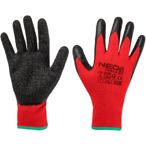 Gants de travail ondulés en polyester enduit de latex, 3121X, taille 8 (1/5)