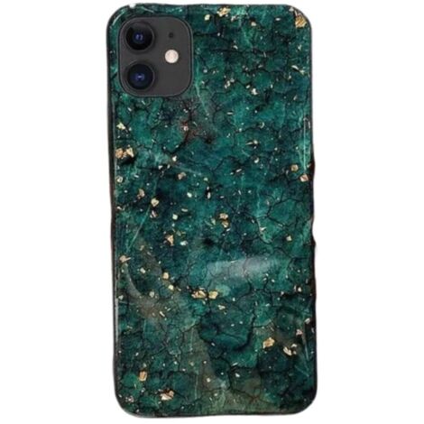 Coque pour iPhone 12 et 12 Pro en silicone TPU motif marbre vert (1/4)