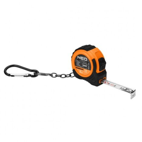 Porte-clés Mini mètre ruban à rouler NEO 2 m - Idéal pour le bricolage et la maison