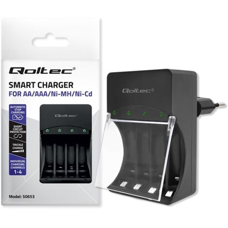 Chargeur Qoltec pour piles Ni-MH type R03 AAA R6 AA (1/5)