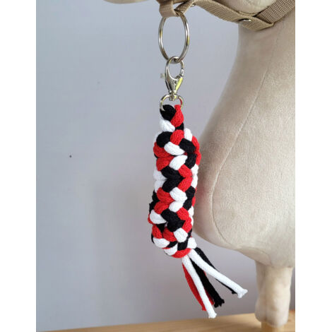 Laisse en corde pour cheval de loisir - Rouge/Blanc/Noir (1/2)