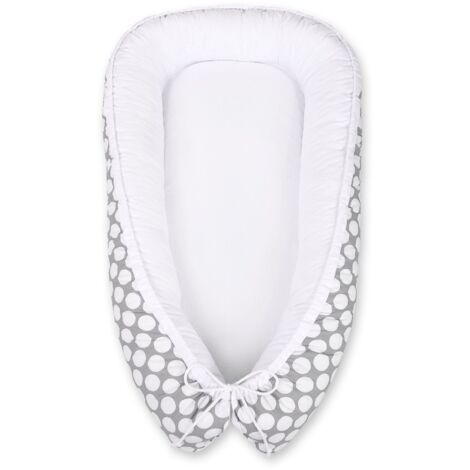 Cocon bébé, double face, parc, lange, Premium BOBONO - cercles gris/blancs (1/5)