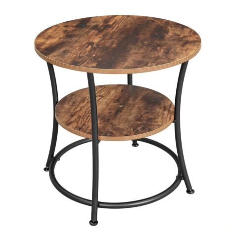 Petite table basse ronde marron foncé BEGRYF 56x56x55 (1/4)