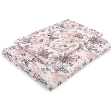 Parure de lit enfant avec garnissage 120x90cm - roses sépia (1/3)