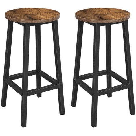 Tabouret de bar marron foncé, lot de 2, 32 x 32 x 65 cm, I Begryf (1/5)