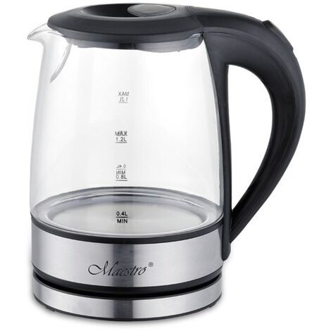 Bouilloire électrique en verre Maestro 1,2 l 1630 W MR-062-noir (1/5)