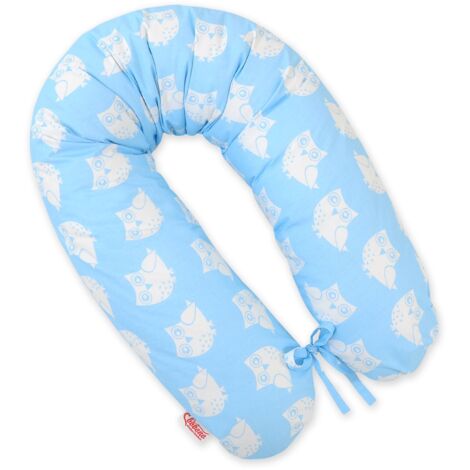 Coussin de grossesse plus long pour dormir avec housse amovible - Blue Owls (1/5)