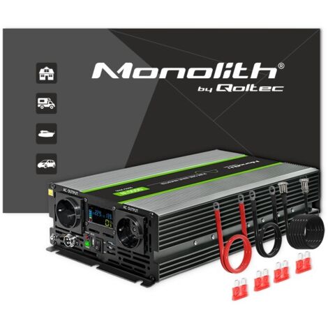 Convertisseur de tension Qoltec Monolith  3000 W  6000 W  24 V à 230 V  Sinusoïdal pur  LCD (1/5)