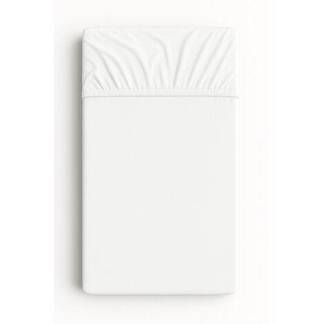 Drap housse en coton pour berceau 120x60 cm - blanc (1/2)