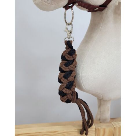 Laisse en corde pour cheval de loisir - Noir et marron (1/2)