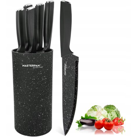 Ruffulon Couteau à Steak, 6 couteaux à steak en acier inoxydable, ensemble de couteaux à steak dentelés, couverts à steak de cuisine, passe au lave-vaisselle ,Dentelés Super Tranchants, 23CM