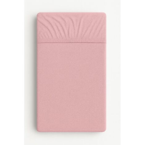 Drap-housse en éponge pour berceau 140x70cm - rose poudré (1/4)