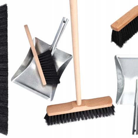 Ensemble balai de 30 cm + pelle à poussière en métal + brosse (1/5)