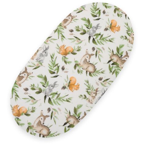 Drap en coton pour couffin Boho 75x35 cm - Vert forêt (1/3)