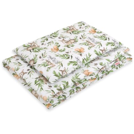 Parure de lit 2 pièces en coton pour enfant 120x90 cm - vert forêt (1/3)
